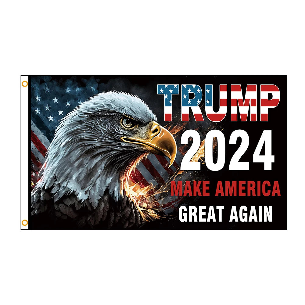 90x150cm 3x5FTS Trump 2024 Make America Great Again Flag Patriotic Eagle Donald Trump Flag MAGA Merch