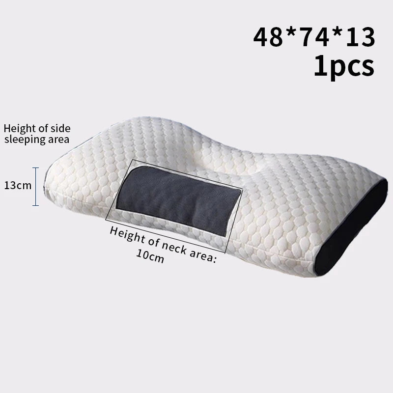 1PC Neck Pillow Help Sleep Protect The Neck Cervical Orthopedic Soybean Fiber Massage Household SPA Pillow For Sleeping Almohada