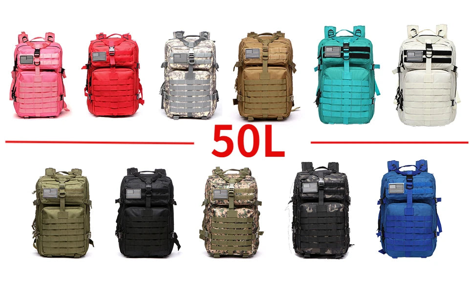 30L/50L 1000D Nylon Waterproof Trekking Fishing Hunting Bag Backpack Outdoor Rucksacks Tactical Sports Camping Hiking