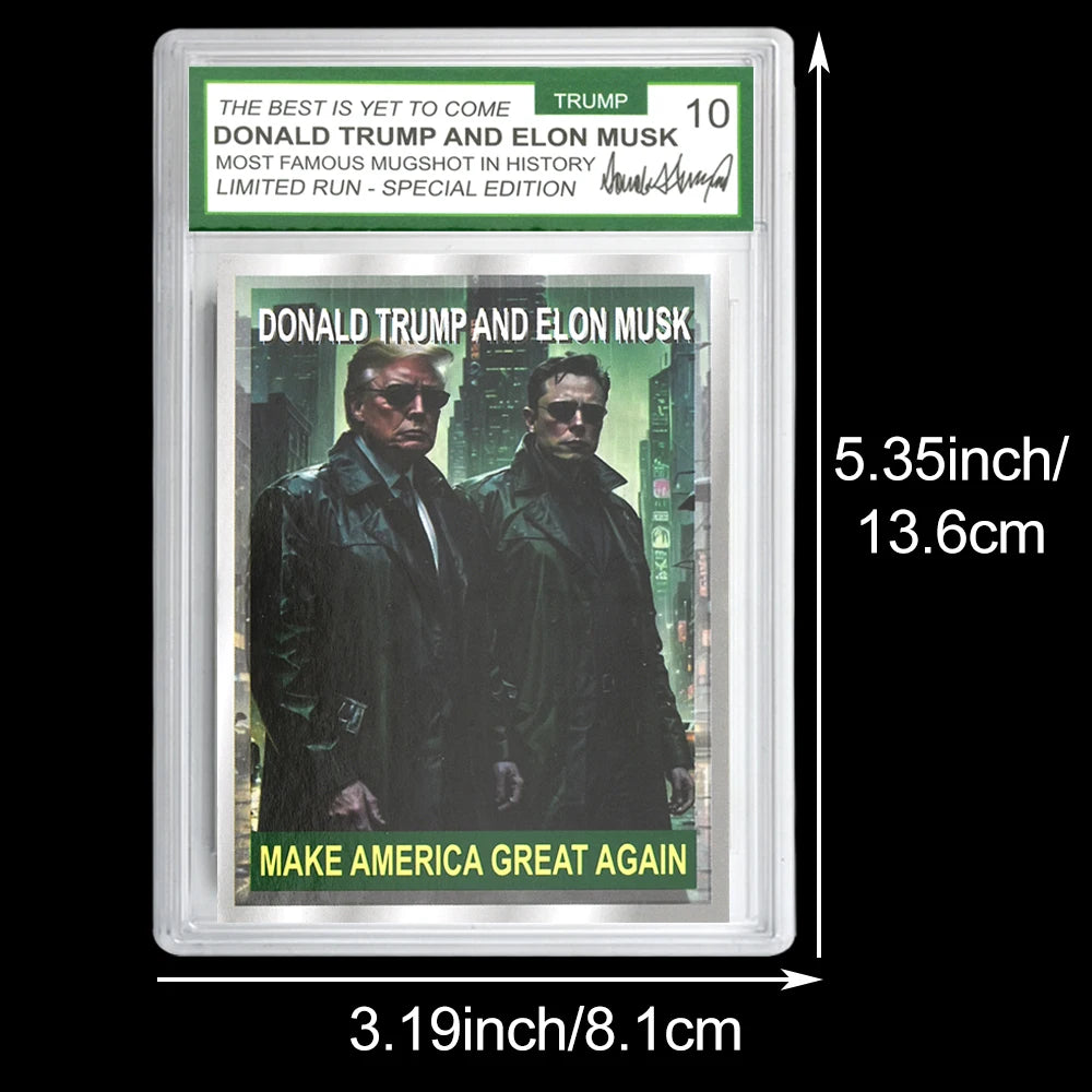 2024 Donald Trump and Elon Musk Paper Rating Card US President Make America Great Again Trading Card Collection Gift