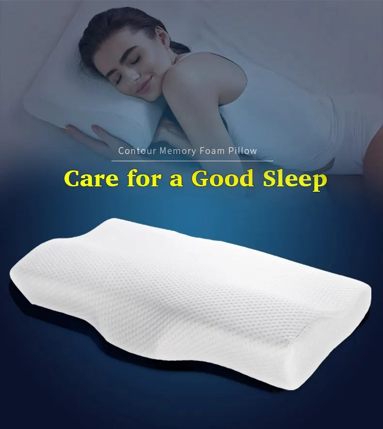 Memory Foam Bed Orthopedic Pillow Neck Protection Slow Rebound Memory Pillow Butterfly Shaped Health Cervical Neck