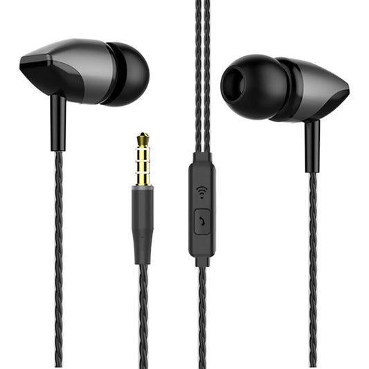 Wired Headphones Stereo 3.5mm In-Ear Running Music Game Noise Cancel Earphone With Mic For Mobile Phone Mobile Pc Pad Laptop