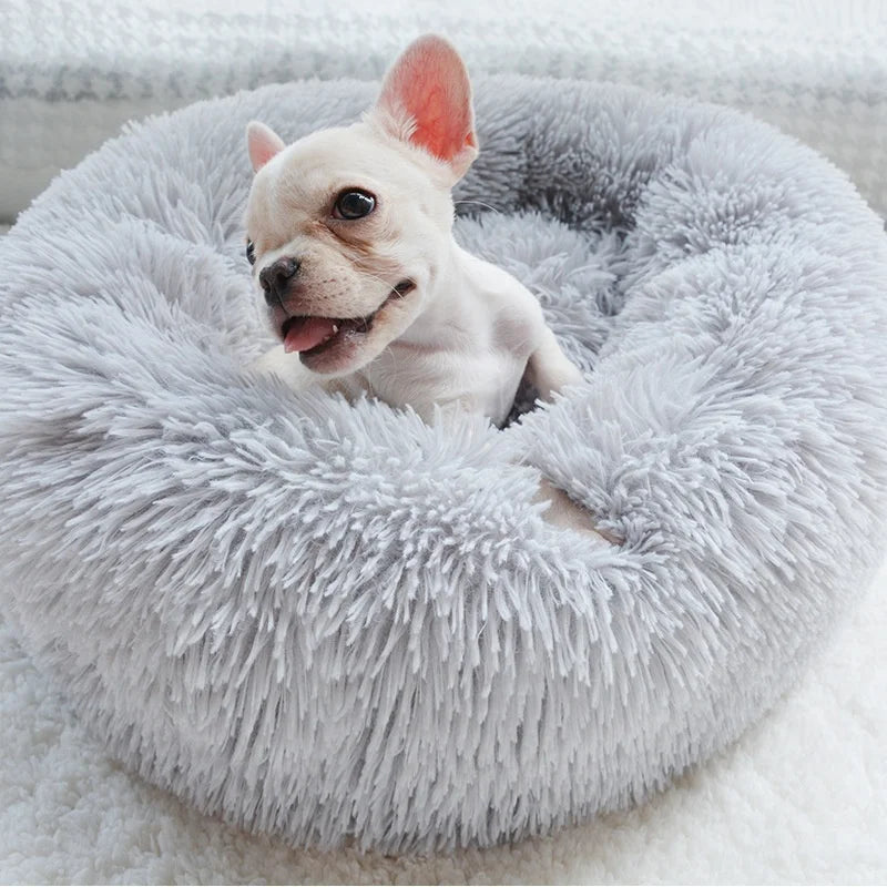 40-90cm Round Pet Bed for Large Dog Bed Super Soft Cat Bed Long Plush Dog House for Medium Dog House Winter Warm Sleeping