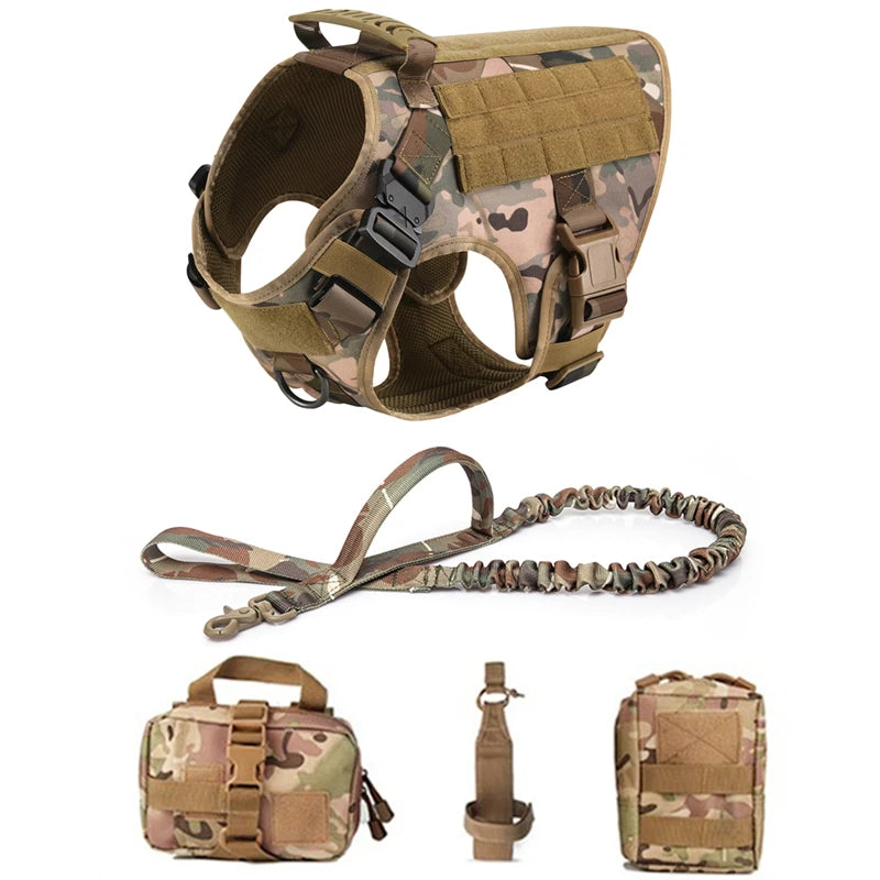 K9 Tactical Military Vest Pet German Shepherd Golden Retriever Tactical  Training Dog Harness and Leash Set For All Breeds Dogs