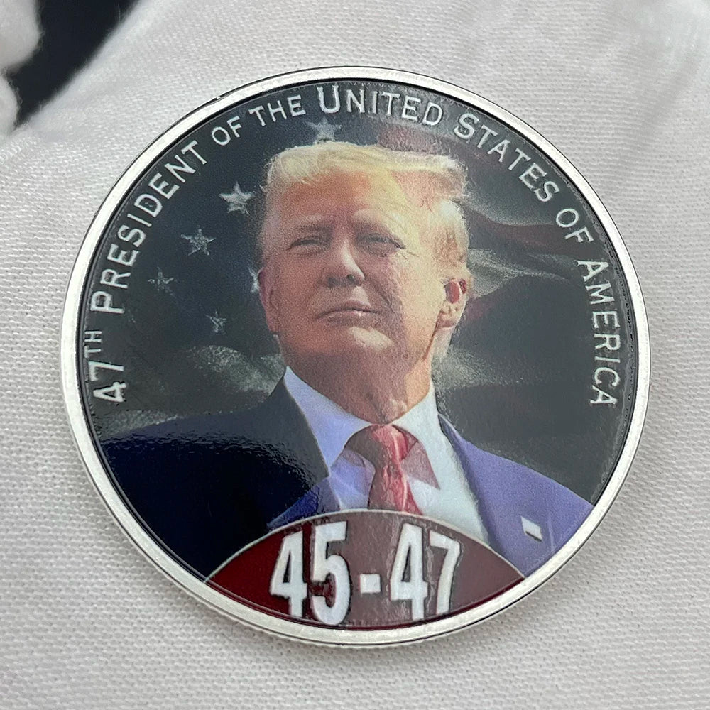 2025 Donald Trump Coin Collectibles 47th US President Challenge Coin MAGA Winning The Election Badge Trump Medal Souvenir