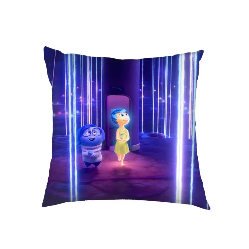 Inside Out 2 Envy Anger Anxiety Disgust Peach Skin Velvet Pillowcase Anime Peripheral Sofa Cushion Waist Pillow Birthday Gifts