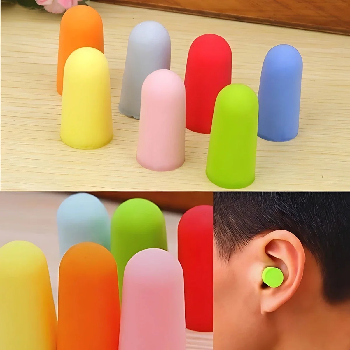 1 Pair Soft Silicone Earplugs - Noise Canceling, Waterproof, Comfortable for Sleep and Swimming for Silent Environment Creation