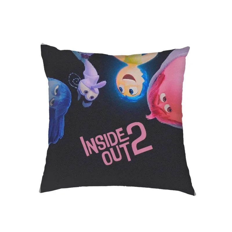 Inside Out 2 Envy Anger Anxiety Disgust Peach Skin Velvet Pillowcase Anime Peripheral Sofa Cushion Waist Pillow Birthday Gifts