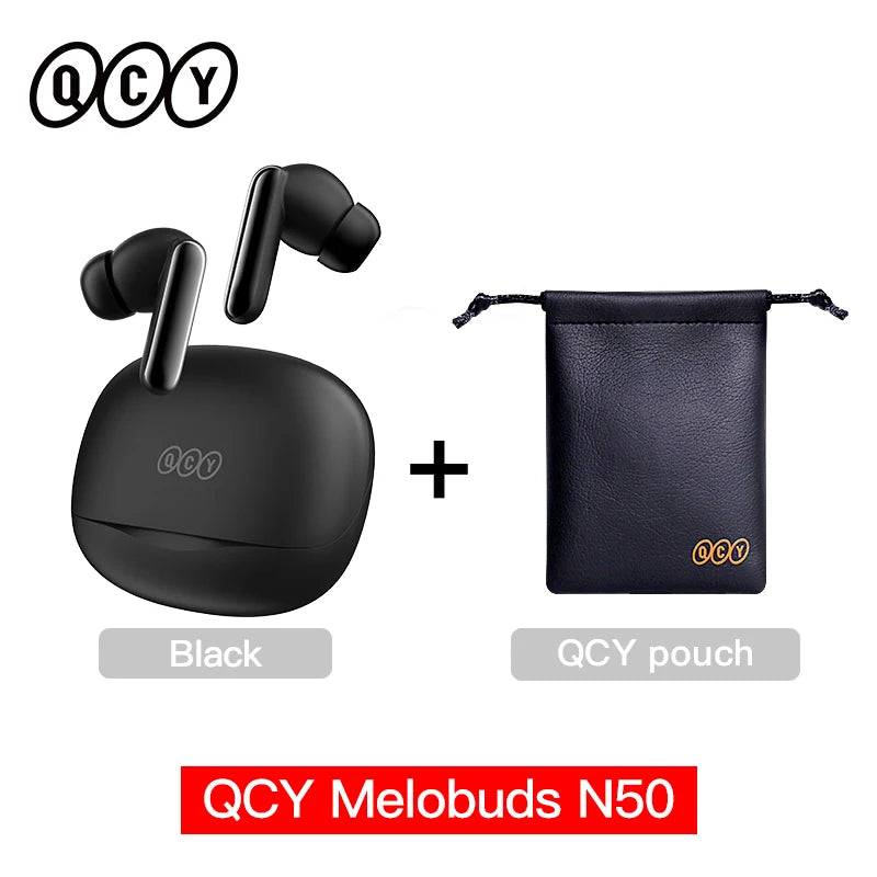 QCY Melobuds N50 Wireless Earphones ANC 6 Mics AI Call Earbuds Bluetooth 5.4 Dual Connection Headphone Transparent Mode