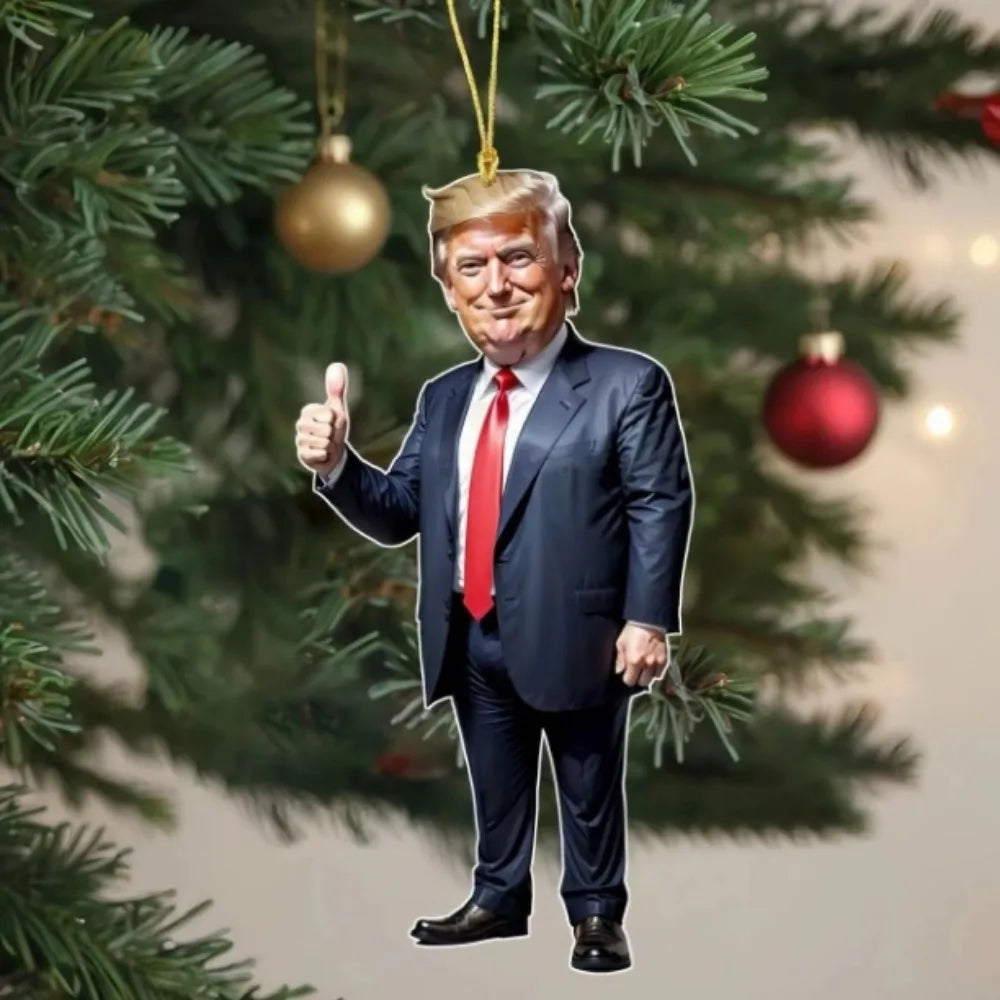 Cartoon funny acrylic Trump humorous suit elderly keychain car hanging Christmas tree backpack decoration pendant friend gift