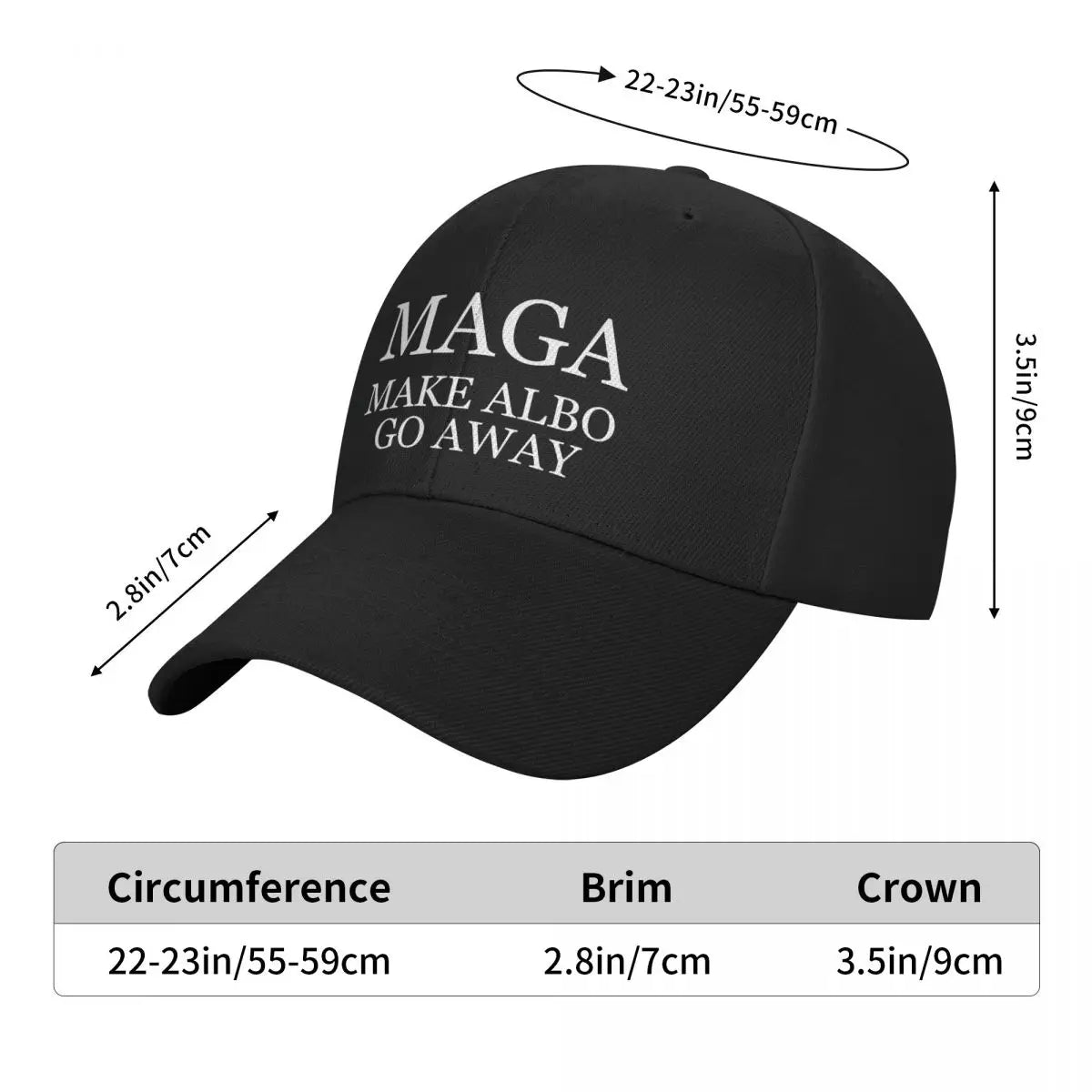 MAGA - Make Albo Go Away Baseball Cap Luxury Man Hat Gentleman Hat Mountaineering For Women 2025 Men's