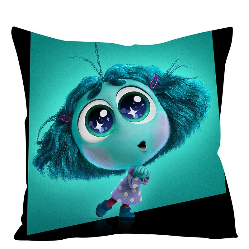 Inside Out 2 Envy Anger Anxiety Disgust Peach Skin Velvet Pillowcase Anime Peripheral Sofa Cushion Waist Pillow Birthday Gifts