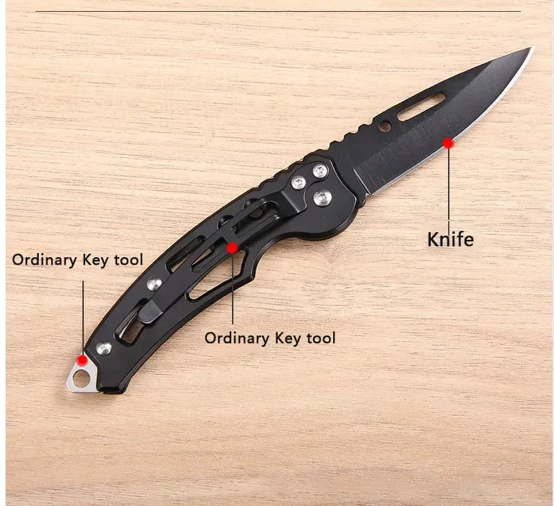 Stainless Steel Keychain Folding Knife Outdoor Carrying Knife Mirror Sharp Pocket Knife Fruit Knife Folding Knife Outdoor Tool