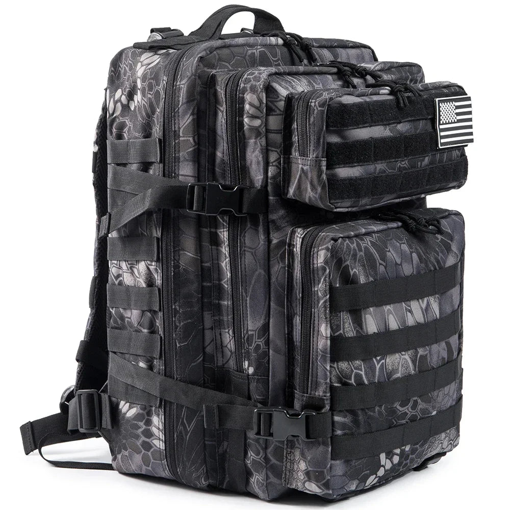 QT&QY Tactical Backpacks Survival  45L Large Capacity Man 3 Days Molle Assault Bags Hking For Outdoor Trekking Camping Backpack