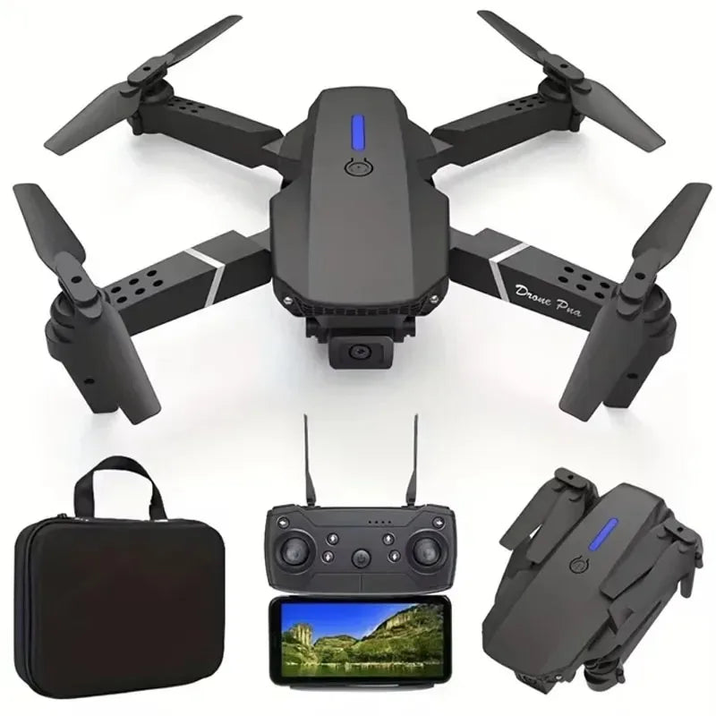 2024 E88Pro RC Drone 4K Professinal With 3 Battery 1080P Wide Angle HD Camera Foldable Helicopter WIFI FPV Height Hold Gift Toy