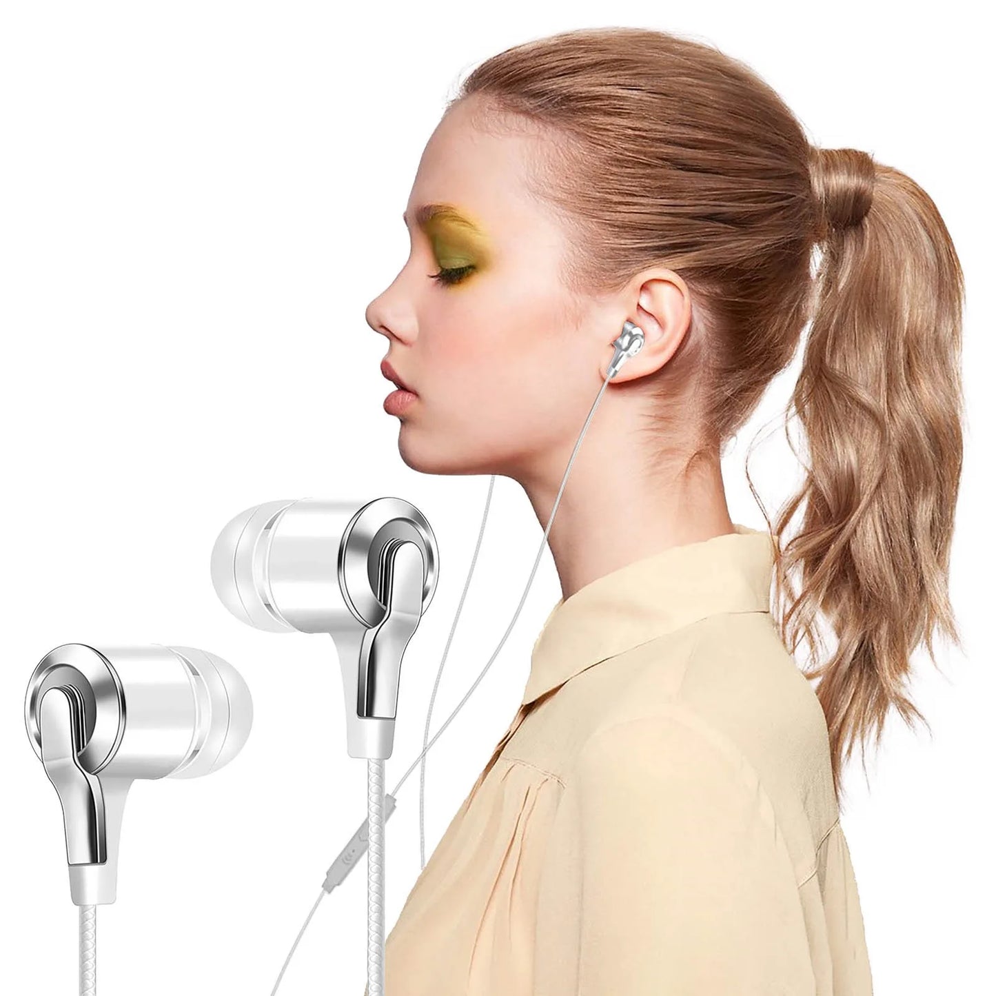 Wired In-Ear Earphone In Ear Noise Cancellation Ergonomic Design Stereo Sports Music Headphones For Mobile Phone Everyday Use