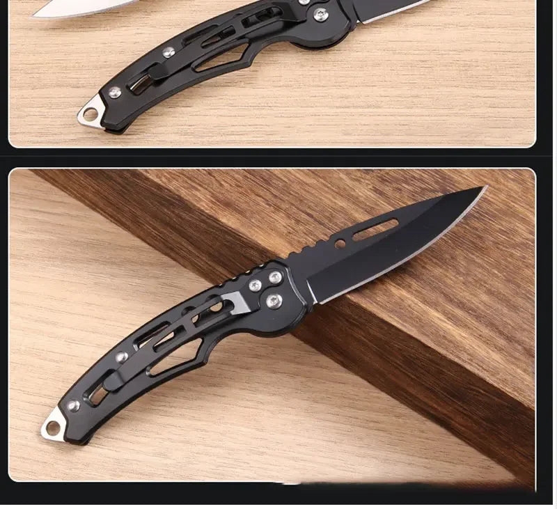 Stainless Steel Keychain Folding Knife Outdoor Carrying Knife Mirror Sharp Pocket Knife Fruit Knife Folding Knife Outdoor Tool