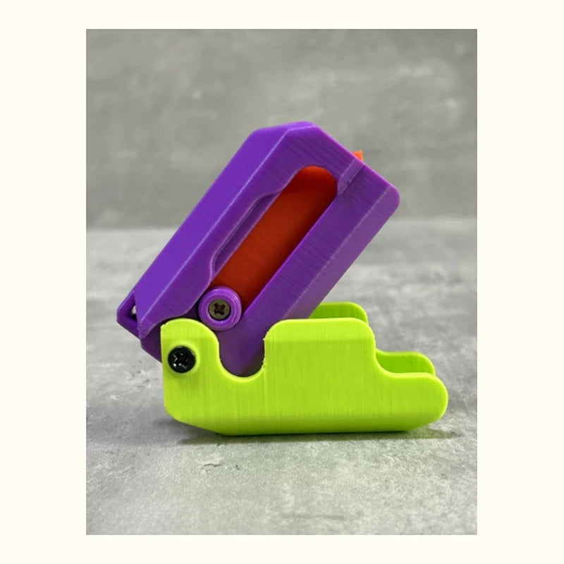 New 3D Printed Gravity Claw Knife Toy Stress Relief Butterfly Fidget Hand Gripper Sensory Toy Folding Claw Knife Radish for Gift