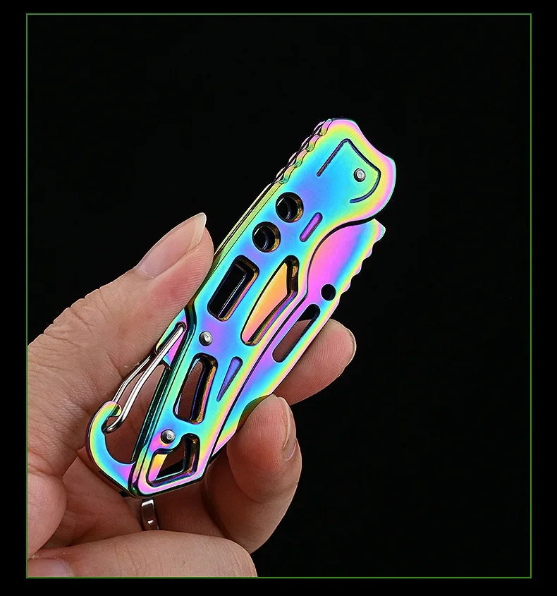 Stainless Steel Keychain Folding Knife Outdoor Carrying Knife Mirror Sharp Pocket Knife Fruit Knife Folding Knife Outdoor Tool