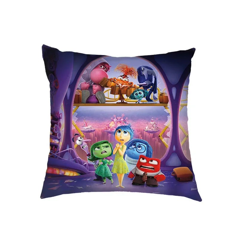 Inside Out 2 Envy Anger Anxiety Disgust Peach Skin Velvet Pillowcase Anime Peripheral Sofa Cushion Waist Pillow Birthday Gifts