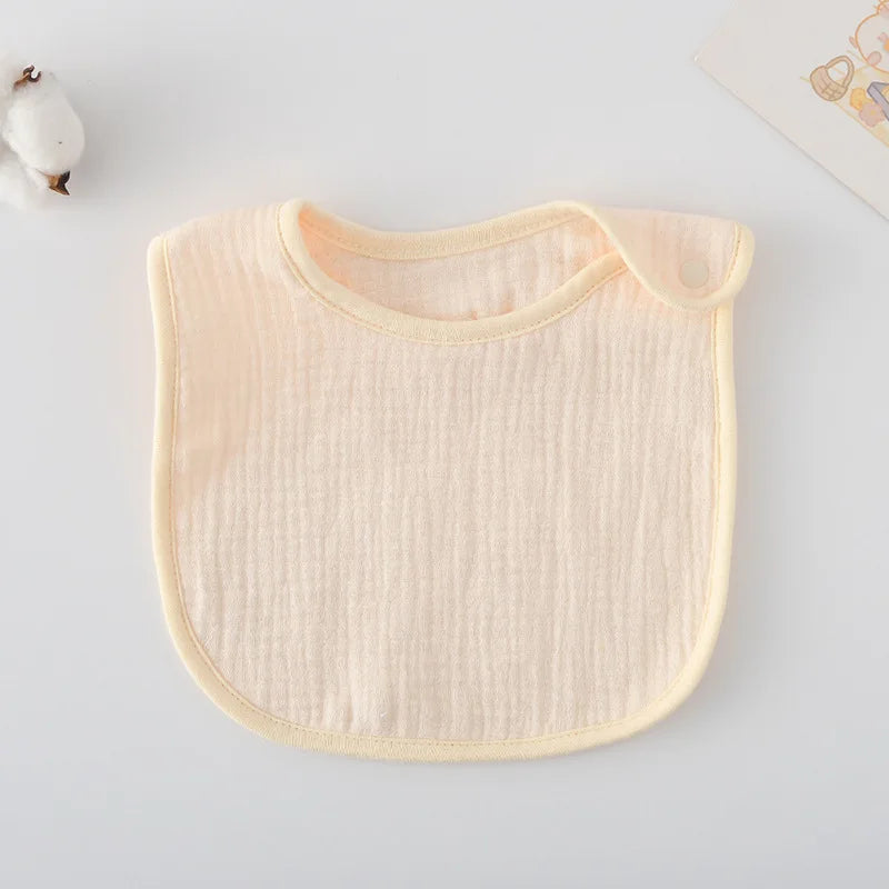 Solid Gauze U-shaped Baby Bibs New 6 Layers Cotton Saliva Towel Newborn Burp Cloths Scarf for Boy Girl Cute Feeding Drool Bib