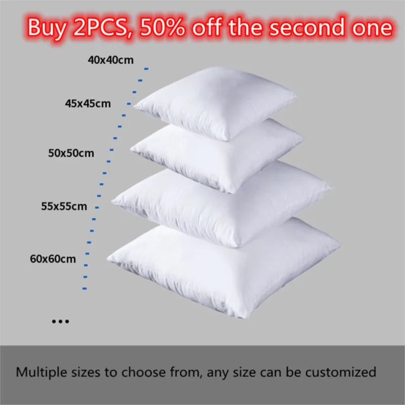 standard white bounce back pillow cushion core sofa car seat home interior decor pillows30x30/40x40/45x45/60x80cm