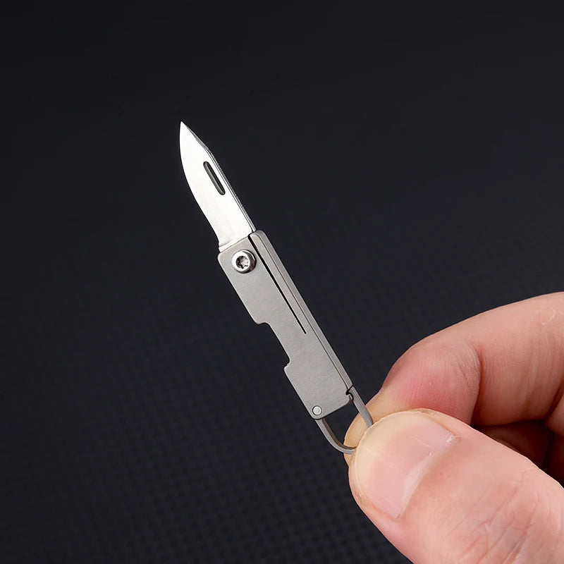 Titanium Alloy Mini Knife Keychain Pendant, Portable Unboxing, Sharp Mini Folding Knife