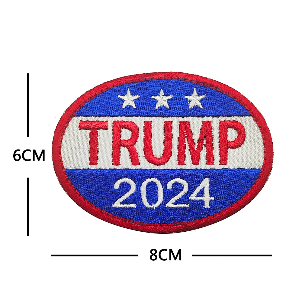 2024 TRUMP MAGA SAVE AMERICA AGAIN Embroidery Hook Loop MAKE AMERICA GREAT AGAIN Fasteners Patch Tactical Emblem