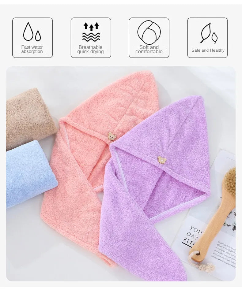 Dry Hair Cap Sports Towel Fiber Super Fine Adult Bath Towel Towels Bathroom Soft Turban for Hair Drying Miss Serviettes Face Wet