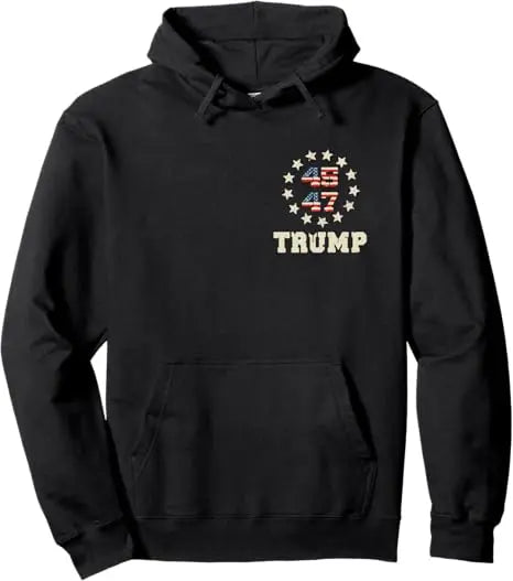 Trump 2024 US Flag Take America Back Trump Flag 45 47 Pullover Hoodie Coat Men Clothing Fashion MAGA Campaign Hooded Sweatshirt