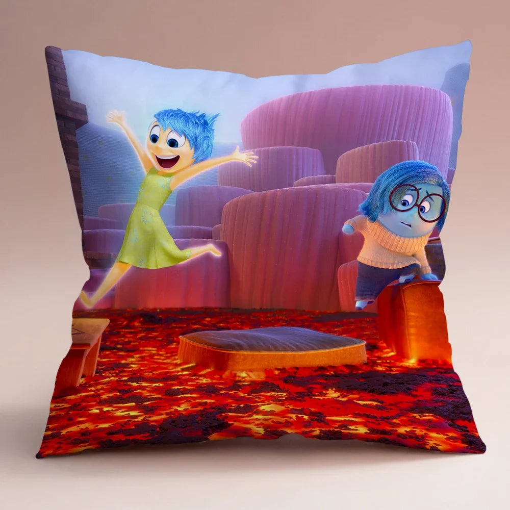 Inside Out 2 Envy Anger Anxiety Disgust Peach Skin Velvet Pillowcase Anime Peripheral Sofa Cushion Waist Pillow Birthday Gifts