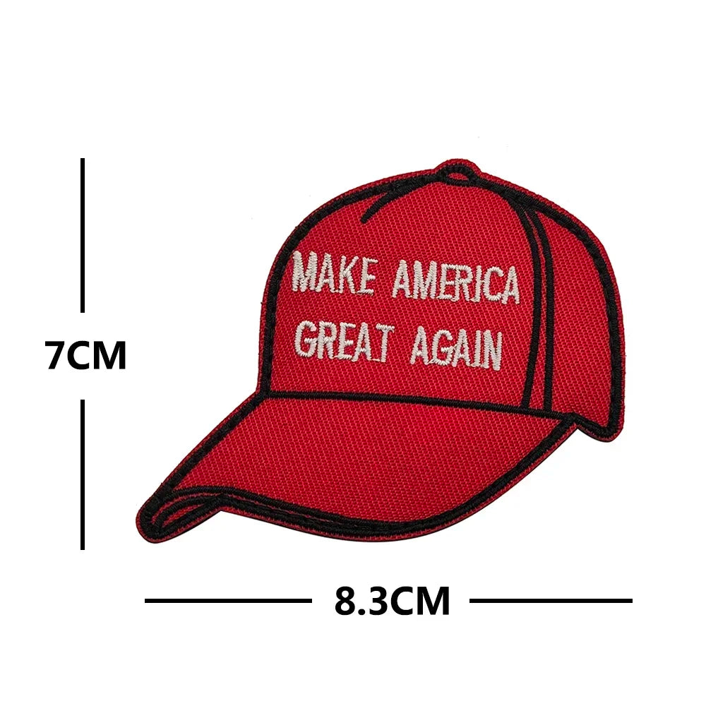 2024 TRUMP MAGA SAVE AMERICA AGAIN Embroidery Hook Loop MAKE AMERICA GREAT AGAIN Fasteners Patch Tactical Emblem