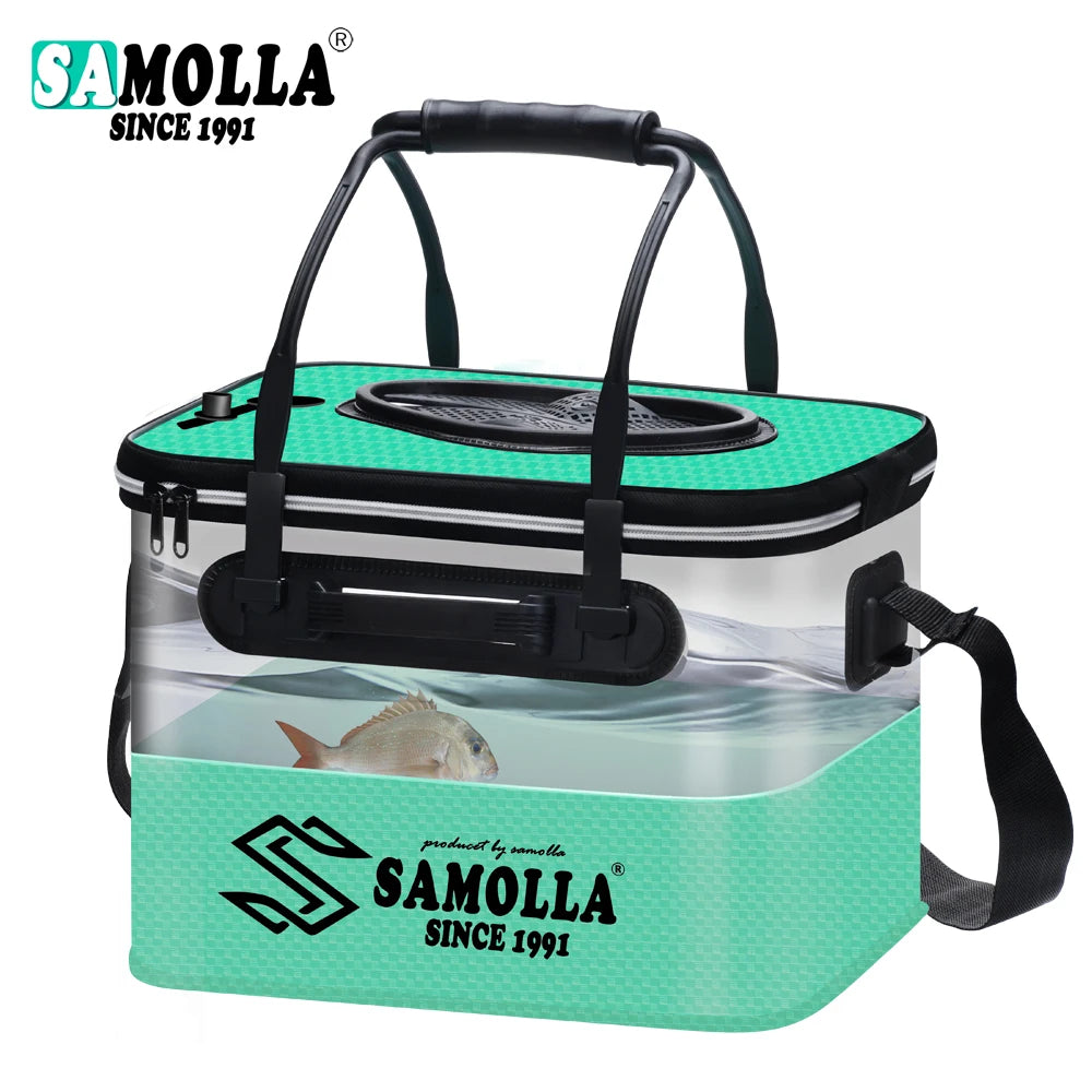 Fishing Bucket Folding Thickening Living Fish Bucket Without Oxygen Pump Portable EVA Water Tank Outdoor Fishing Live Fish Box