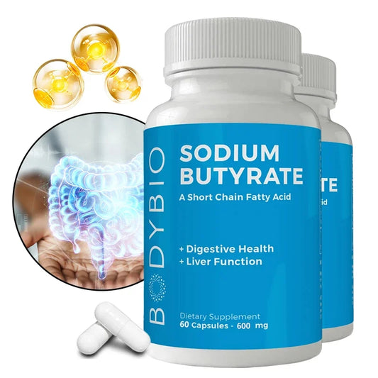 Sodium Butyrate, 60 Capsules Non-GMO, Ketogenic Diet, Vegan & Vegetarian, Gut, Liver & Overall Health