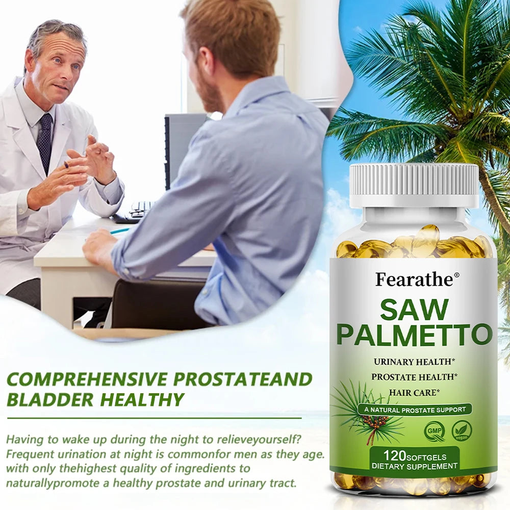 Saw Palmetto 500 mg Prostate Supplements Urinary and Prostate Health, Hair Care and Hair Loss Capsules