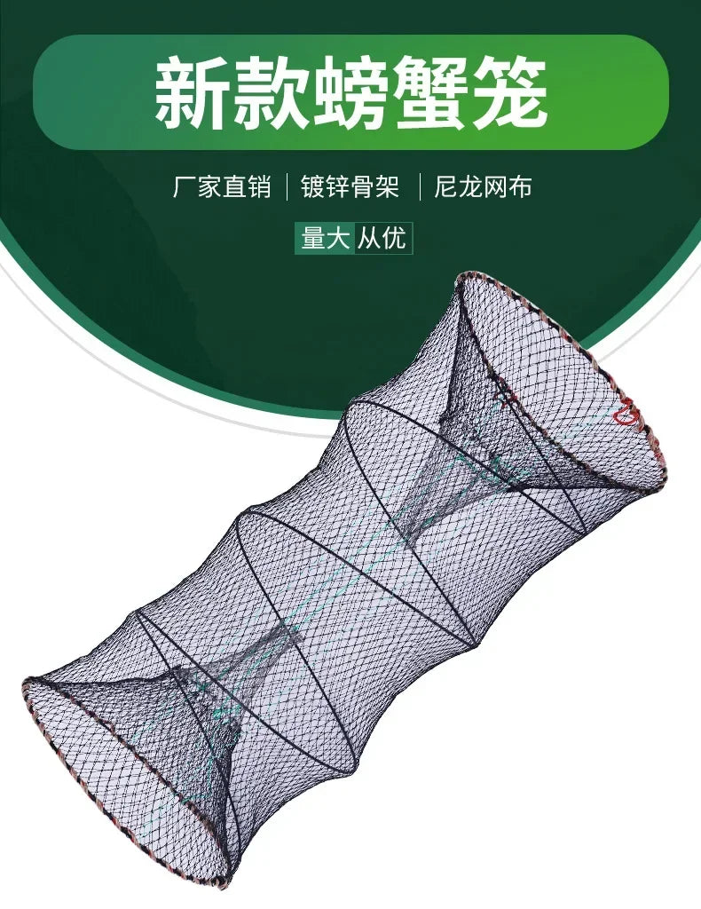 Telescopic Folding Fishing Net Shrimp Fish Trap Carp Large Creel Feeder Crab Catchers Surfcasting Accessories Casting Network