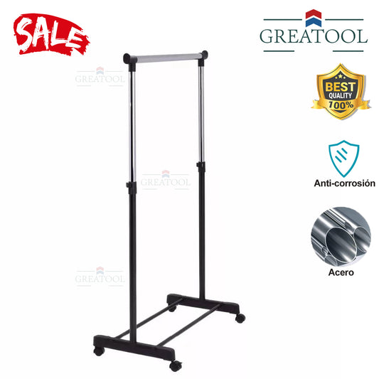 Stand Rack Rack with Wheels and Shelves, Scalable, Cupboards, Large Capacity and Non-Space-Spot Children's Clothing Measured 70x42x145 cm